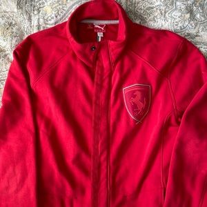 Ferrari racing red active wear jacket with large logo